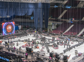 Aufbau für Holiday on Ice SHOWTIME