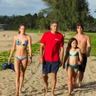 Alexandra (Shailene Woodley), Matt King (George Clooney), Scottie (Amara Miller) und 