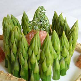 Spargelterrine mit Lachstatar