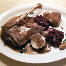 Martini-Gans‘l mit Beilagen